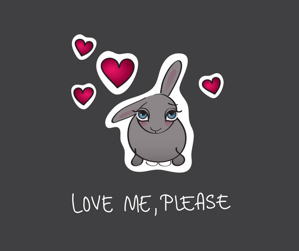 من را دوست بدار لطفا کارت عاشقانه شایان ستایش با خرگوش غمگین