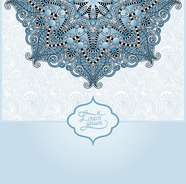 الگوی گل اسلیمی قدیمی قاب قالب برای کارت تبریک یا دعوتنامه عروسی به سبک شرقی با مکانی برای متن شما وکتور