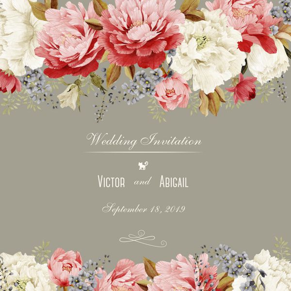 کارت پستال با گل داودی و گل صد تومانی آبرنگ می تواند به عنوان کارت دعوت برای عروسی تولد و دیگر پس زمینه تعطیلات و تابستان استفاده شود