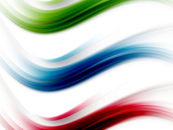 امواج پویا آبی قرمز و سبز در پس زمینه سفید