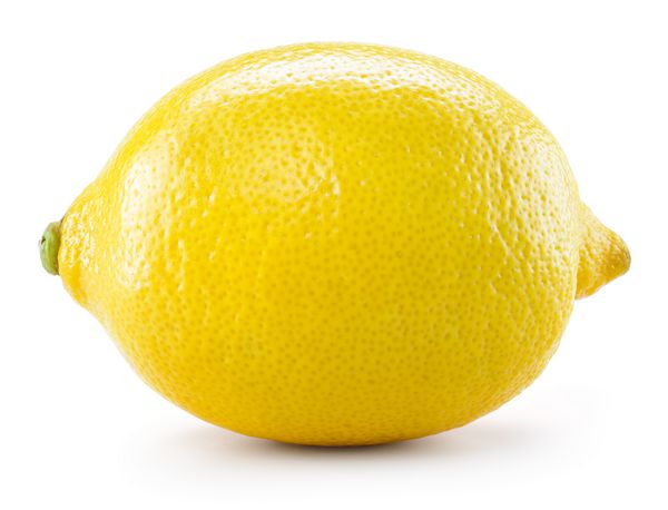 لیمو جدا شده در پس زمینه سفید با مسیر برش