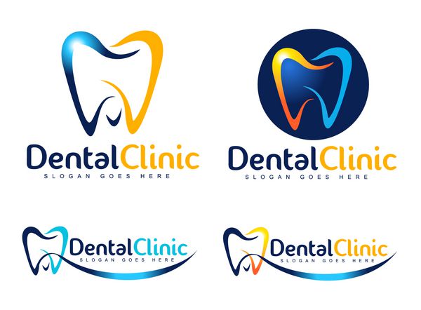 طراحی لوگوی دندانپزشکی لوگوی خلاقانه دندانپزشک لوگوی وکتور شرکت خلاق کلینیک دندانپزشکی