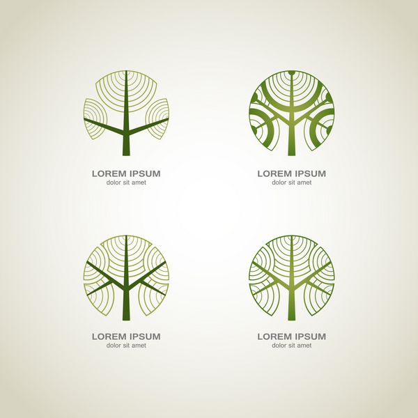 لوگوی درخت سبز طرح وکتور لوگوی درخت دایره سبز مفهوم خلاقانه پس زمینه طراحی اکولوژی وکتور