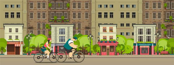گروهی از دوچرخه سواران در خیابان به شخصیت های تلطیف شده افتخار می کنند