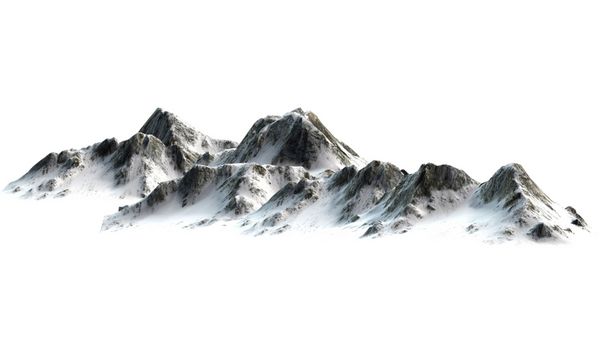 کوه های برفی کوه های برفی - قله کوه - جدا شده در زمینه سفید سفید