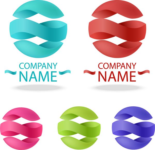 نماد دایره انتزاعی کسب و کار طراحی لوگو بردار شرکت رسانه فناوری لوگوی تجاری آبی قرمز و سبز وکتور
