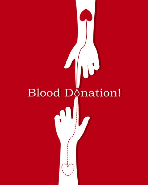 دست هایی با شکل قلب روی تصویر پس زمینه قرمز اهدای خون