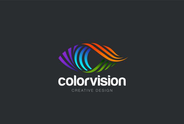 الگوی وکتور طراحی آرم چشم نماد رسانه رنگارنگ ایده مفهومی Vision Logotype