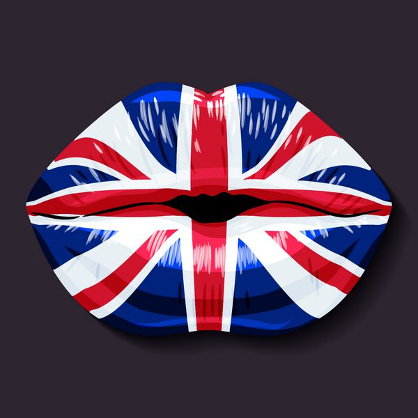 مفهوم مدرسه زبان خارجی لب دهان باز پرچم انگلستان
