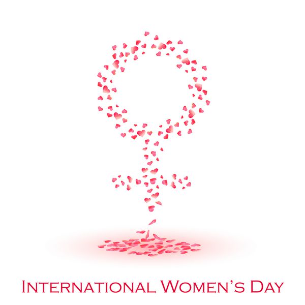 نماد زنانه روز جهانی زن مبارک سقوط قلب های آبرنگ چرخش در هوا