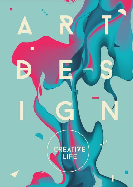 پوستر انتزاعی رنگارنگ جوهر مایع گرایش های سبک مدرن پس زمینه برای بنر کارت پوستر هویت طراحی وب
