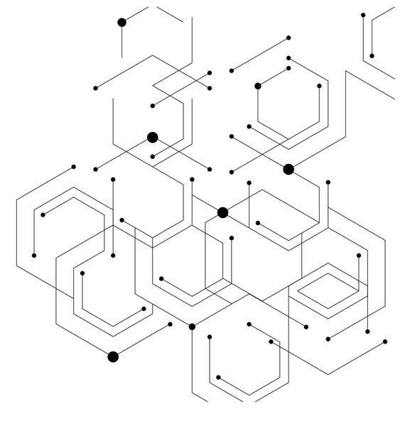 خطوط و نقاط هندسی الگوی خط پس زمینه مکعب مدرن انتزاع سلولی وکتور اتصال برای چاپ و طراحی وب الگوی مشکی شبکه مفهوم ارگانیک