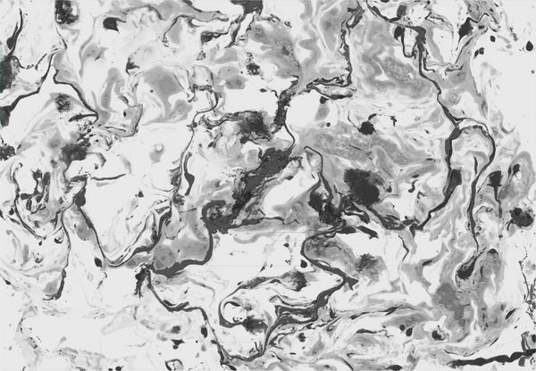 بافت مرمر سیاه و سفید وکتور اثر هنری طراحی شده با دست روی آب الگوی رنگ مایع پس زمینه رنگارنگ انتزاعی در تکنیک ebru suminagashi