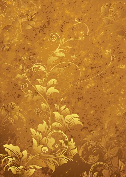 الگوی گل طلایی پس زمینه بافت گرانج