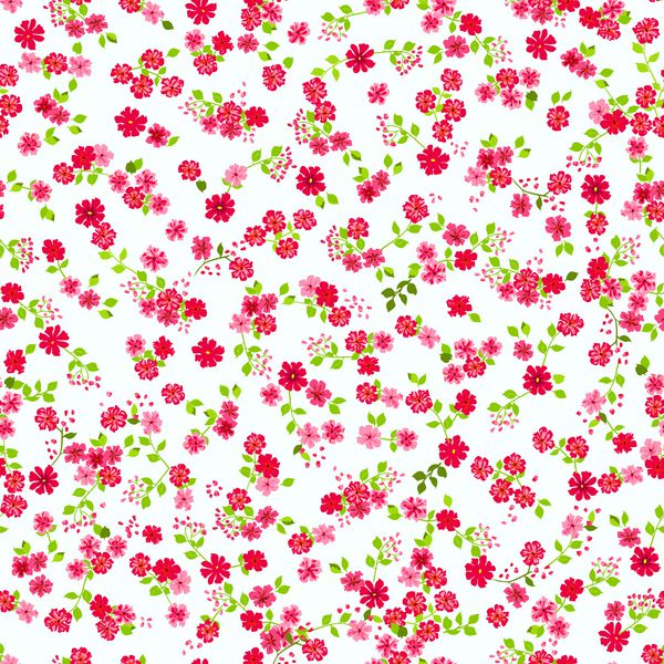 الگوی ساده و زیبا در گل های کوچک میلفلورها سبک آزادی پس‌زمینه بدون درز گلدار برای جلدهای نساجی یا کتاب تولید کاغذ دیواری چاپ بسته‌بندی هدیه و کتاب‌خوانی
