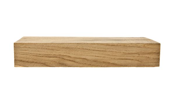 تخته چوبی بلوط جدا شده در نمای نزدیک پس زمینه سفید