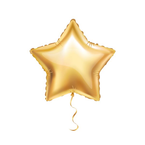 بادکنک ستاره طلایی در پس زمینه دکوراسیون جشن طراحی بادکنک های مهمانی بالون های جدا شده در هوا تزئینات مهمانی عروسی تولد جشن سالگرد جایزه 23 فوریه بادکنک طلایی