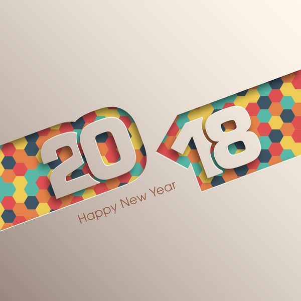 وکتور طراحی متن سال نو مبارک 2018