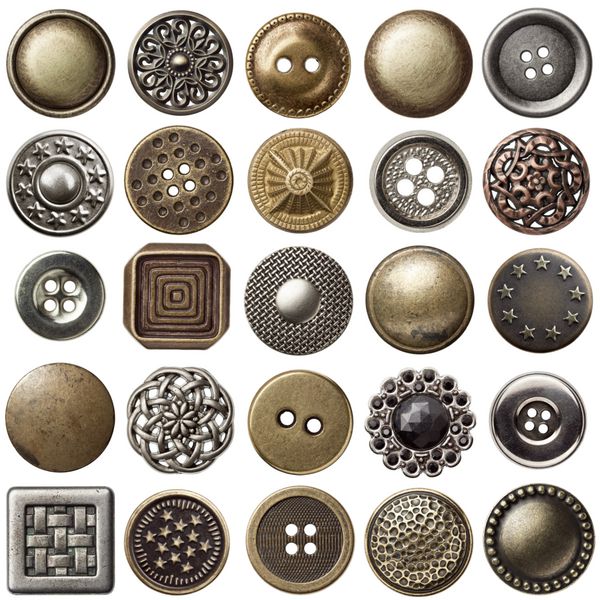 مجموعه دکمه های خیاطی فلزی قدیمی