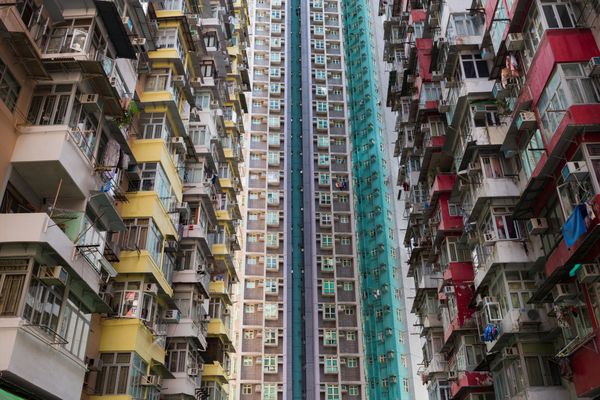 آپارتمان اقامتی هنگ کنگ ساختمان منطقه مسکونی بسیار شلوغ
