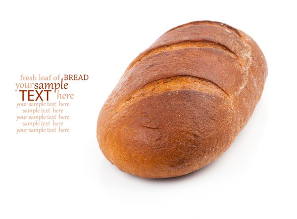 قرص نان در پس زمینه سفید