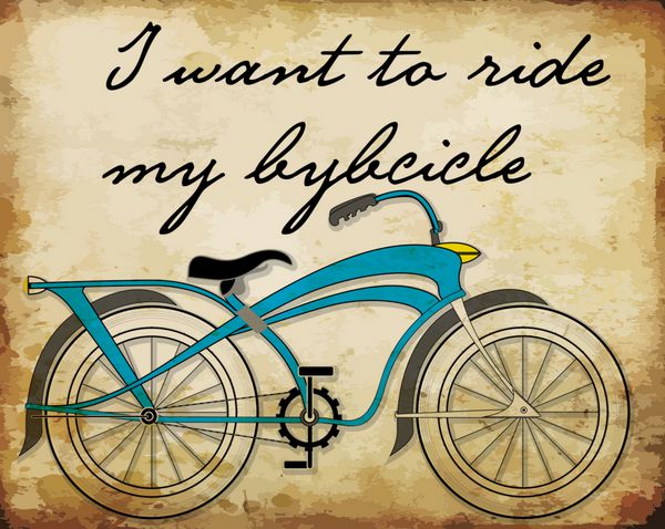 پوستر دوچرخه با تصویر رترو چاپ وکتور دوچرخه