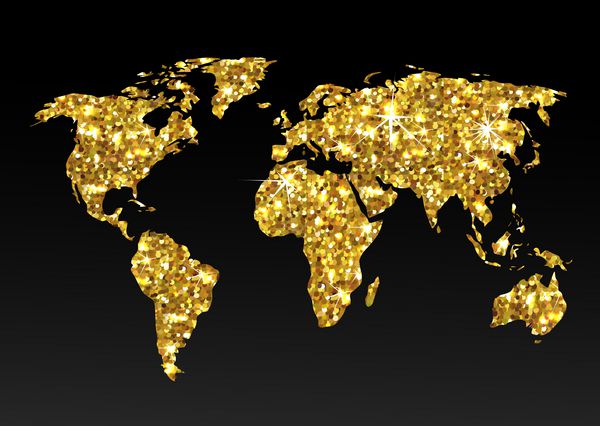 نقشه جهانی ستاره های درخشان طلایی
