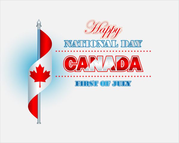 پس زمینه با نماد برگ افرا و پرچم کانادا رنگ ها برای اول جولای جشن ملی کانادا