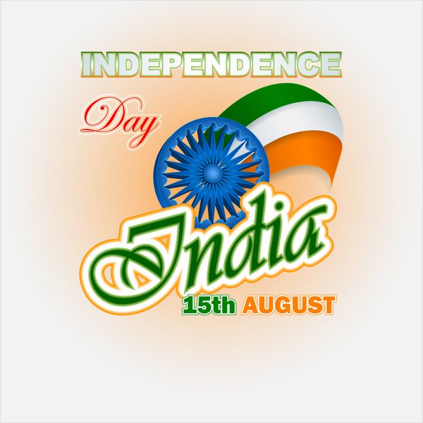 پس زمینه تعطیلات با نماد چرخ آشوکا روی رنگ های ملی هند برای 15 آگوست روز استقلال هند