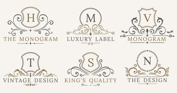 سپرهای قدیمی سلطنتی رترو وکتور عناصر طراحی لوگوی لوکس علائم تجاری هویت نشان ها