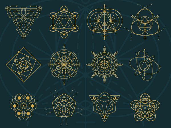 مجموعه هندسه مقدس و نمادهای جادویی انتزاعی 5
