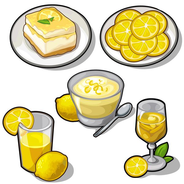 مجموعه ای از غذاهای خوشمزه تهیه شده از لیمو