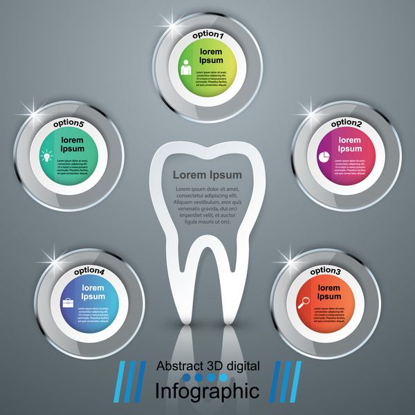 اینفوگرافیک کسب و کار نماد دندان