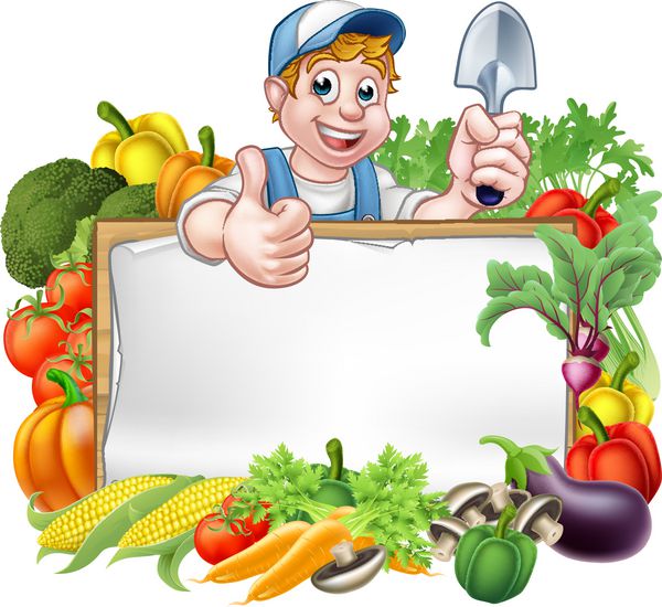 تابلوی سبزیجات کارتون باغبان