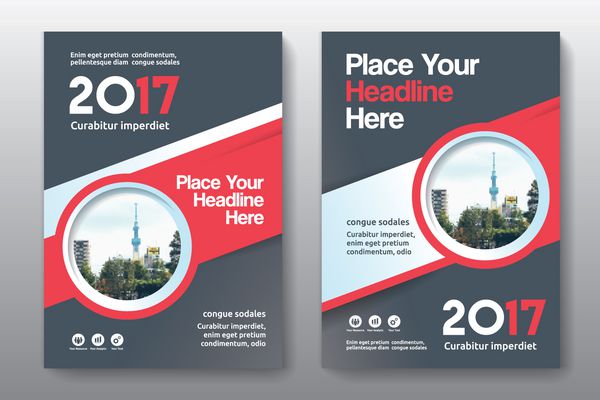 طرح رنگ قرمز با الگوی طراحی جلد کتاب کسب و کار پس زمینه شهر در A4 می تواند با بروشور گزارش سالانه مجله پوستر ارائه شرکتی نمونه کارها بروشور بنر وب سایت سازگار شود