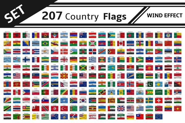 مجموعه 207 کشور پرچم باد اثر