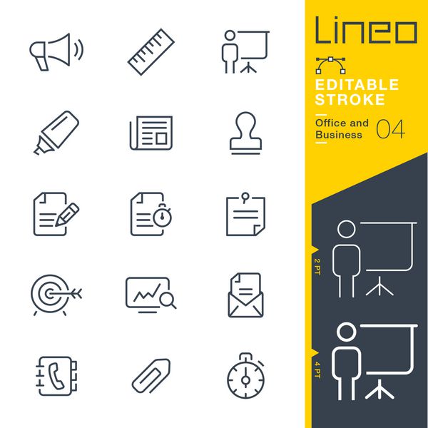 Lineo Editable Stroke - آیکون های طرح کلی دفتر و کسب و کار نمادهای وکتور - وزن ضربه را تنظیم کنید - به هر اندازه بزرگ کنید - به هر رنگی تغییر دهید