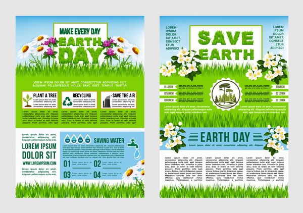 الگوی پوستر اطلاعات روز زمین نجات سیاره