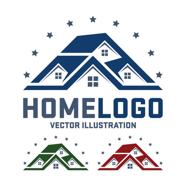 طراحی لوگو وکتور خانه قالب ساده ستاره خانه