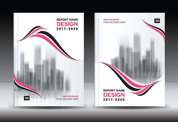 طرح جلد صورتی قالب گزارش سالانه بروشور تجاری مشخصات شرکت در a4