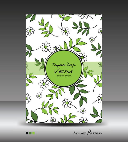 طرح جلد سبز وکتور گزارش سالانه بروشور تجاری الگوی کتاب طبیعت الگوی برگ و گل