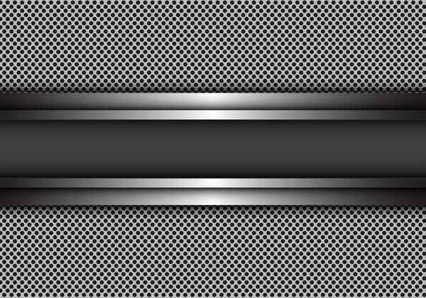 برچسب نقره‌ای خاکستری انتزاعی بر روی تصویر وکتور بافت پس‌زمینه لوکس طراحی مش دایره فلزی