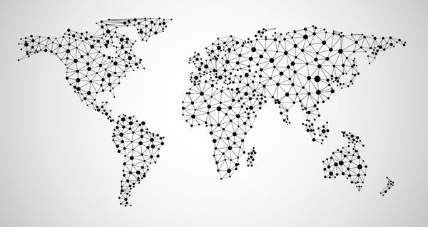 نقشه جهانی ارتباطات اجتماعی انتزاعی