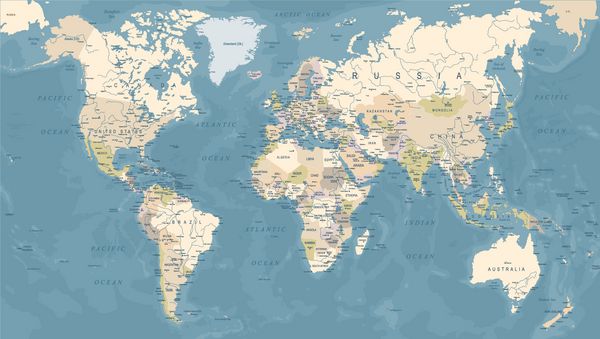 نقشه جهانی قدیمی - وکتور