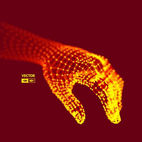بازوی انسان مدل دست ساختار اتصال مفهوم فناوری آینده وکتور سه بعدی