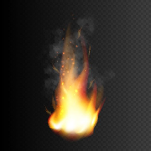 نماد شعله آتش وکتور از آتش سوزان جدا شده