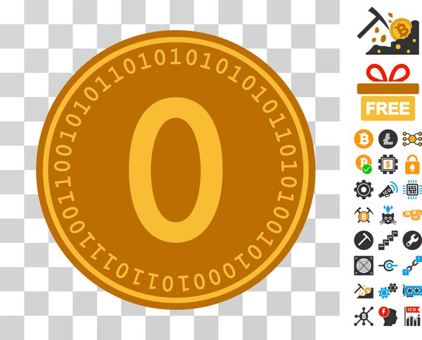 آیکون سکه دیجیتال Zero با بیت کوین استخراج معادن و pictographs بلوک چای سبک بردار تصویر نمادهای نمادین صاف است طراحی شده برای نوار ابزار bitcoin ui