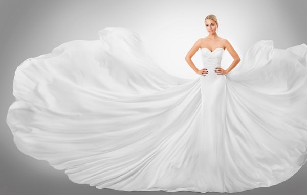 زن سفید پرواز مدل مد لباس است نما در اهتزاز لباس شب عروسی عروس زیبایی هنر پرتره
