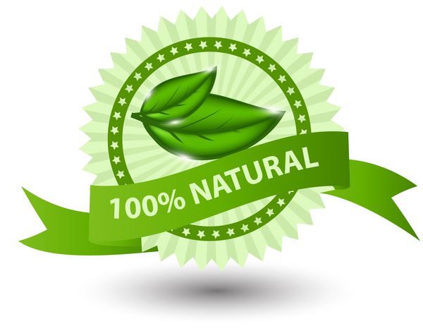 100 ٪ طبیعی برچسب سبز جدا شده در تصویر سازی whitevector