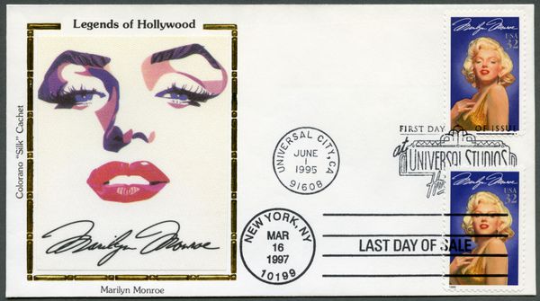ایالات متحده آمریکا حدود سال 1995 تمبر چاپ شده در ایالات متحده آمریکا نشان می دهد و نوروز 1926-1962 سری افسانه هالیوود حدود سال 1995